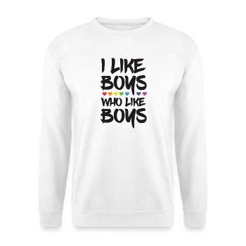 Mois de la fierté LGBTQ - J’aime les garçons qui aiment les garçons - Sweat-shirt Unisexe - blanc - Devant