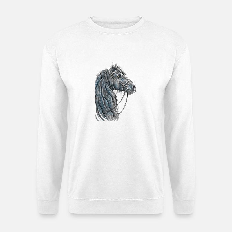 Pferd Portrait - Unisex Pullover - Weiß