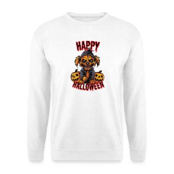 Chien d’Halloween mignon avec des citrouilles - Sweat-shirt Unisexe - blanc - Devant