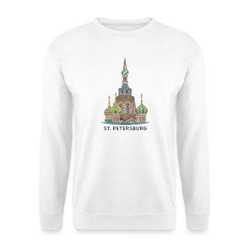 St. Petersburg, Kirche, Russland, Strichzeichnung - Unisex Pullover - Weiß - Vorne