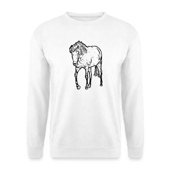 Pferde T-shirt Geschenk Reiter  - Unisex Pullover - Weiß - Vorne