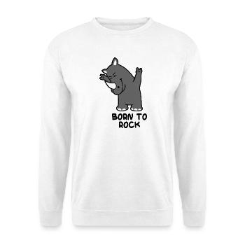 Born to Rock Rhinocéros - Sweat-shirt Unisexe - blanc - Devant