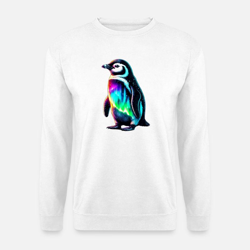 Aurora Borealis Penguin - Unisex Sweatshirt - white