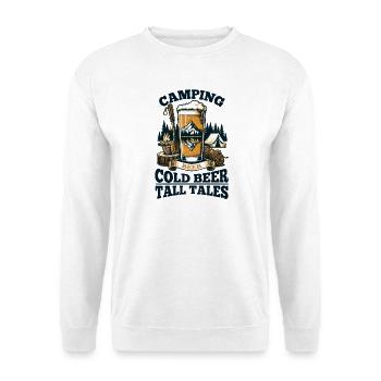 Camping: Kaltes Bier, Märchen! - Unisex Pullover - Weiß - Vorne