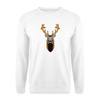 Hirsch - Unisex Pullover - Weiß - Vorne