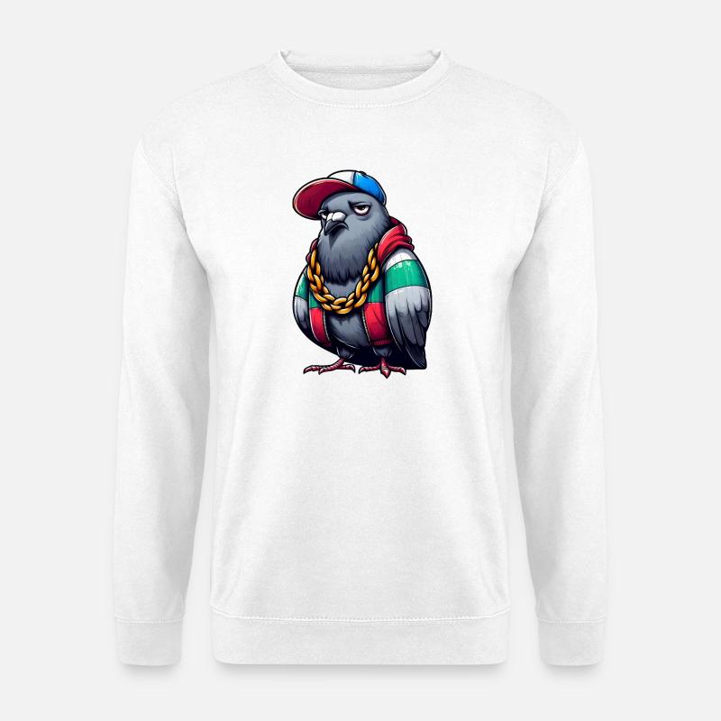 HipHop-Taube - Unisex Pullover - Weiß