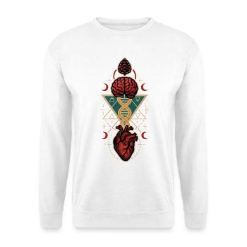 Coeur Mental Pomme de pin ADN Géométrie sacrée Art - Sweat-shirt Unisexe - blanc - Devant