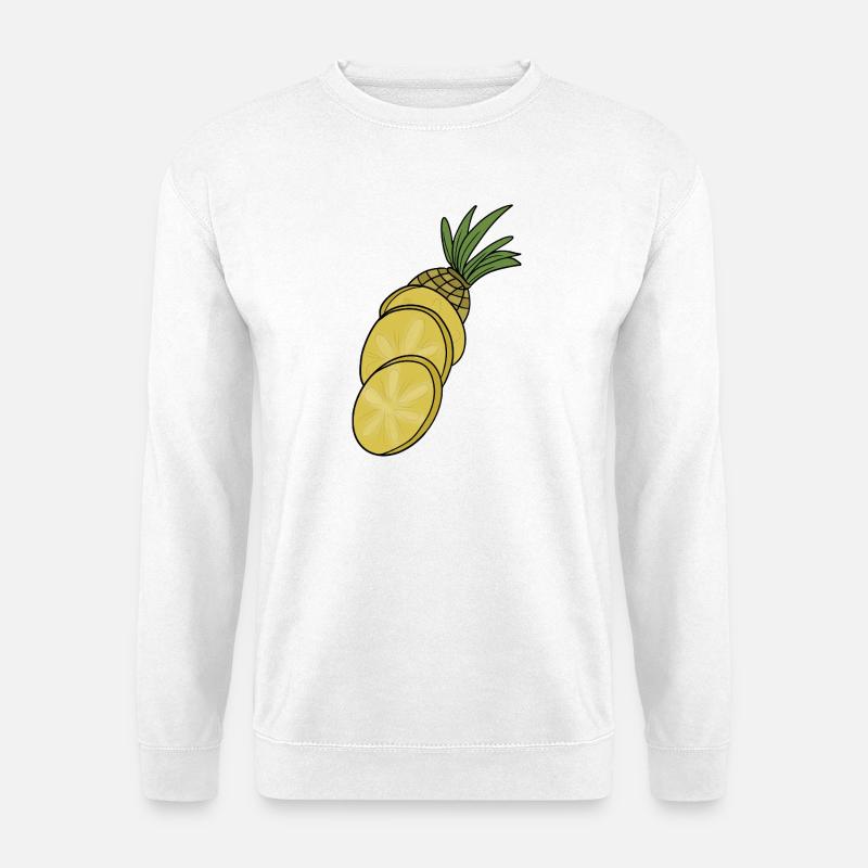 Geschnittene Ananas Cartoon Illustration - Unisex Pullover - Weiß