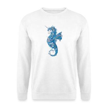 Mystisches Seepferd-Einhorn – kunstvoll & magisch - Unisex Pullover - Weiß - Vorne