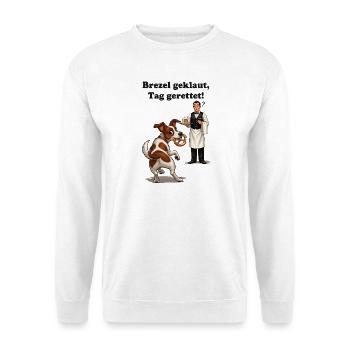 Bretzel volé, journée sauvée ! - Sweat-shirt Unisexe - blanc - Devant