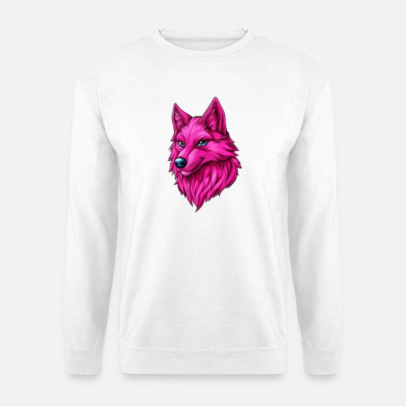 pink rosa Fantasy Wolf :) - Unisex Pullover - Weiß