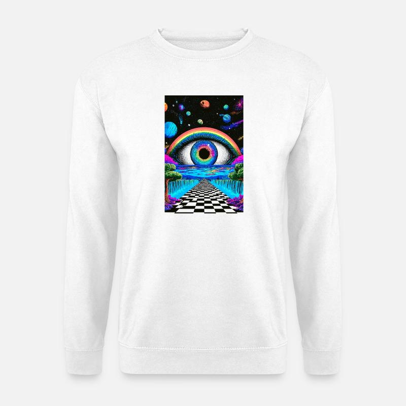 Voyage Psychédélique dans l'Espace - Sweat-shirt Unisexe - blanc