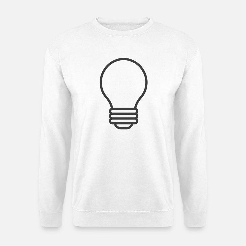 Glühbirnen-Linien-Symbol - Unisex Pullover - Weiß