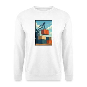 Docker-Transport von Industriecontainern - Unisex Pullover - Weiß - Vorne
