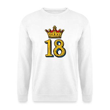 18 Zahl Krone - Unisex Pullover - Weiß - Vorne