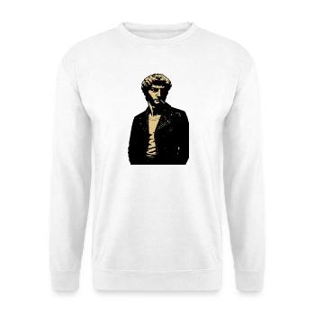 David Michelangelo Noir Rebell Portrait aus Leder - Unisex Pullover - Weiß - Vorne
