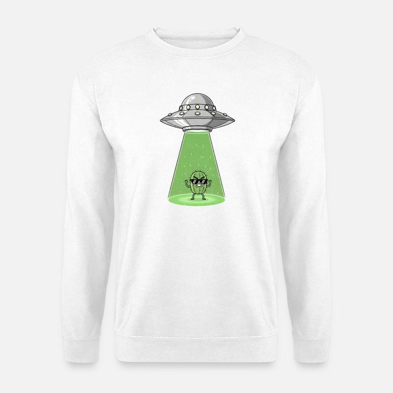 Cactus Alien in UFO Light - Unisex Sweatshirt - white