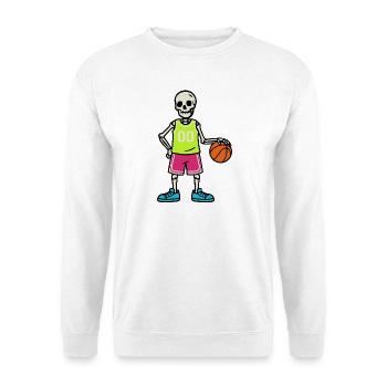 Skelett Basketball – Neon Trikot 00 - Unisex Pullover - Weiß - Vorne