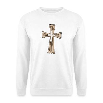 Ornate Cross Crest - Unisex Sweatshirt - white - Front