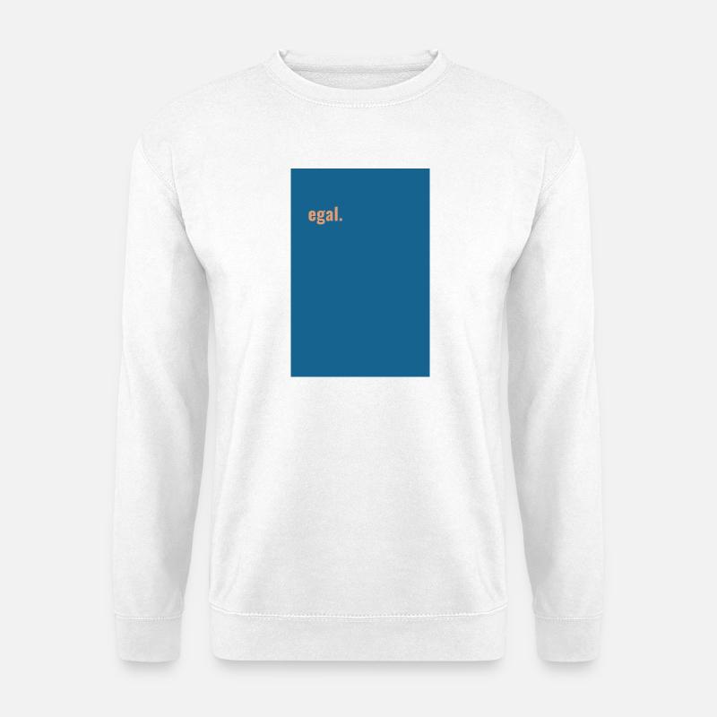 Egal. Blau-Peach Minimalismus - Unisex Pullover - Weiß