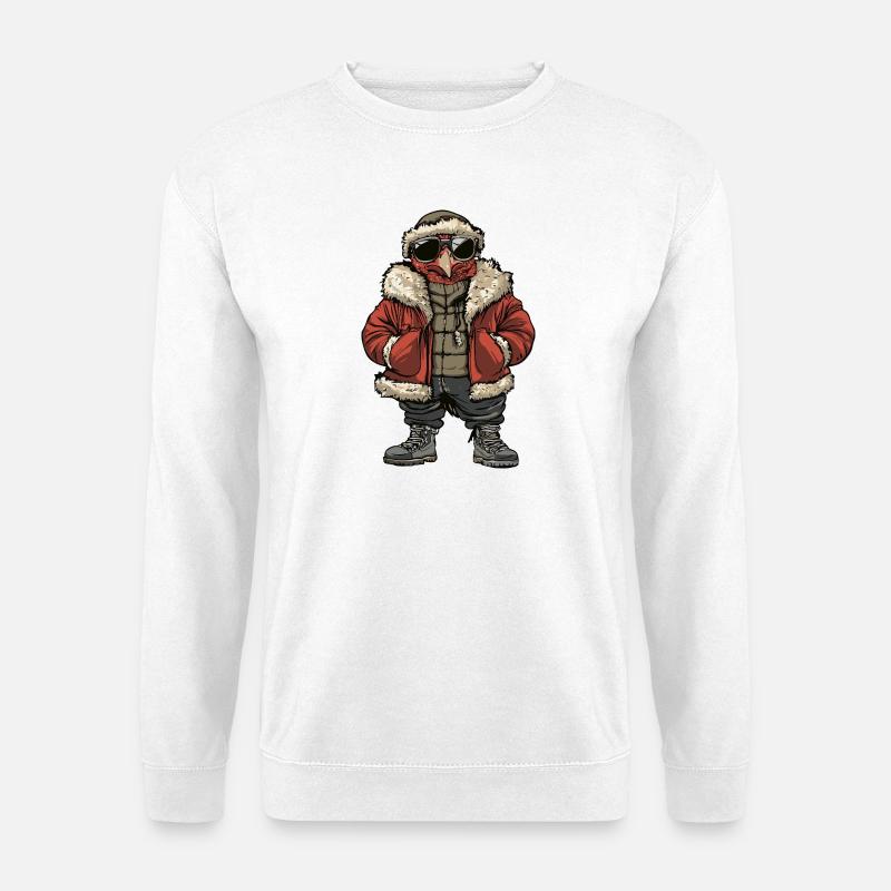 Truthahn Cool Winter - Unisex Pullover - Weiß