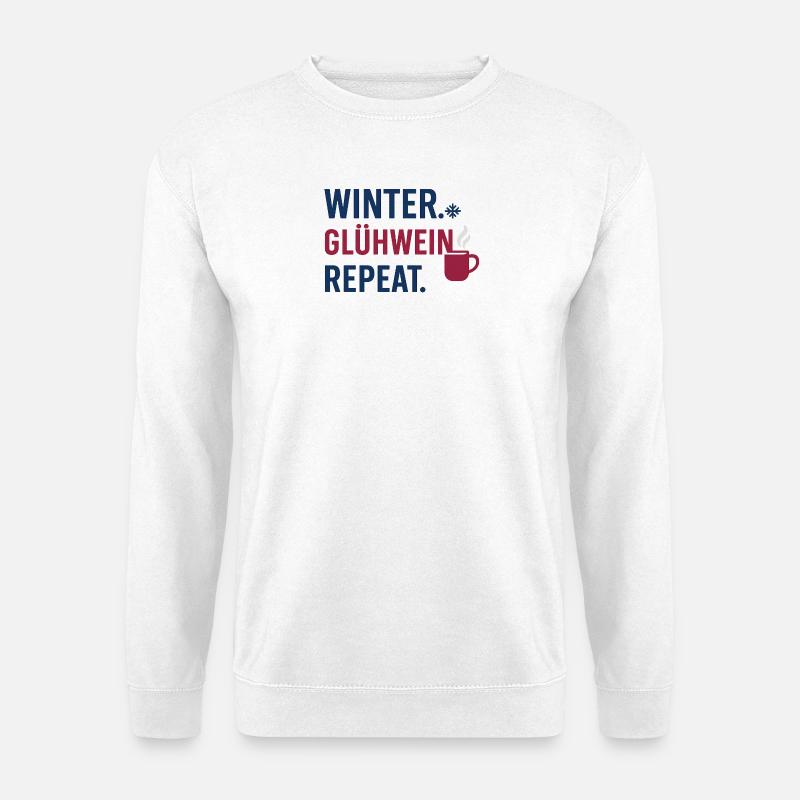 Winter. Glühwein. Repeat. - Unisex Pullover - Weiß