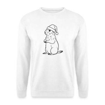 Suricate de Noël avec chapeau – Style mignon - Sweat-shirt Unisexe - blanc - Devant