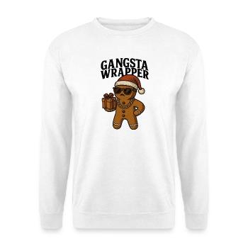Gangsta Wrapper Weihnachten Humor Gingerbread - Unisex Pullover - Weiß - Vorne