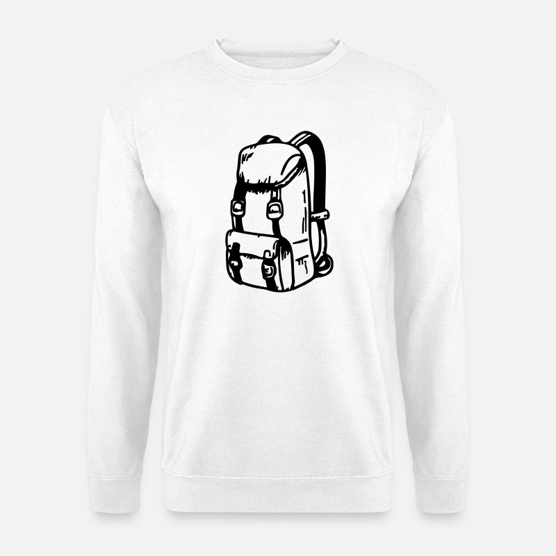 Rucksack Symbol Camping Travel - Unisex Pullover - Weiß