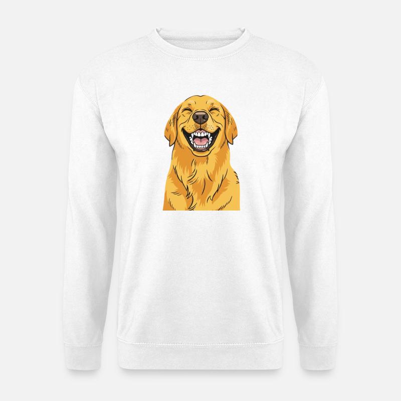 Lachender Golden Retriever - Unisex Pullover - Weiß