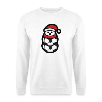 Sports de Noël avec bonhomme de neige de football - Sweat-shirt Unisexe - blanc - Devant