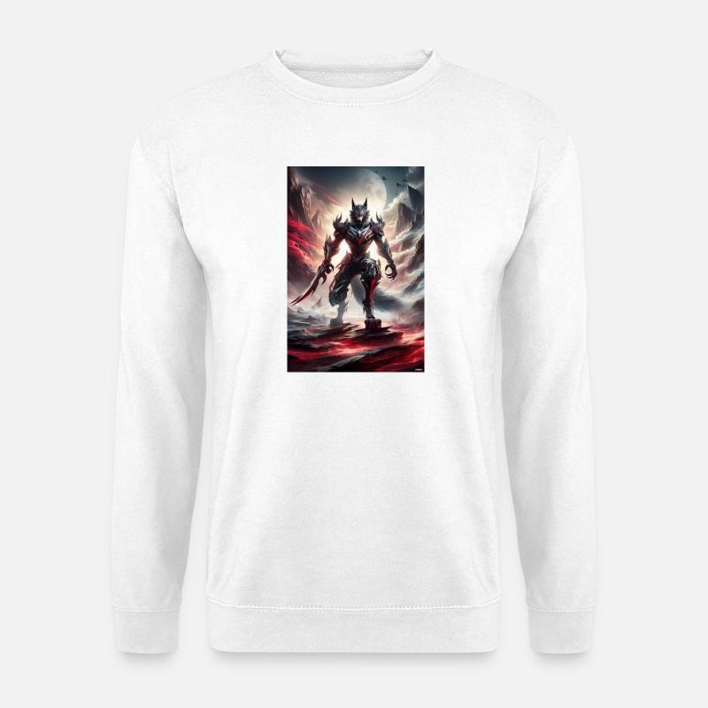Lupinen-Dämonenritter-Rüstung - Unisex Pullover - Weiß