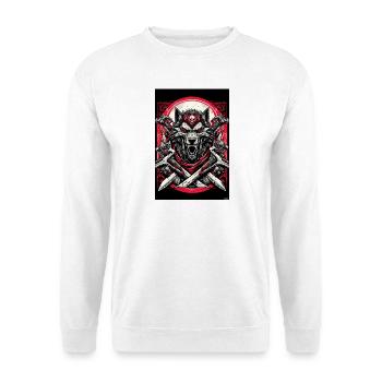 Guerrier Loup Pourpre avec des Lames - Sweat-shirt Unisexe - blanc - Devant