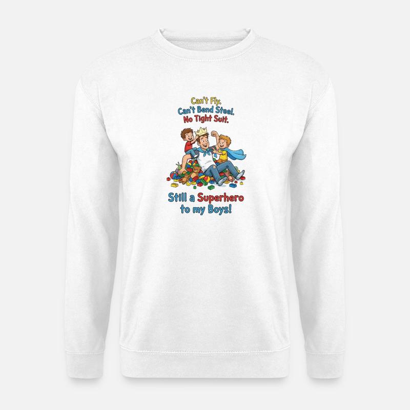 Superhero_Dad_Spielzeit - Unisex Pullover - Weiß