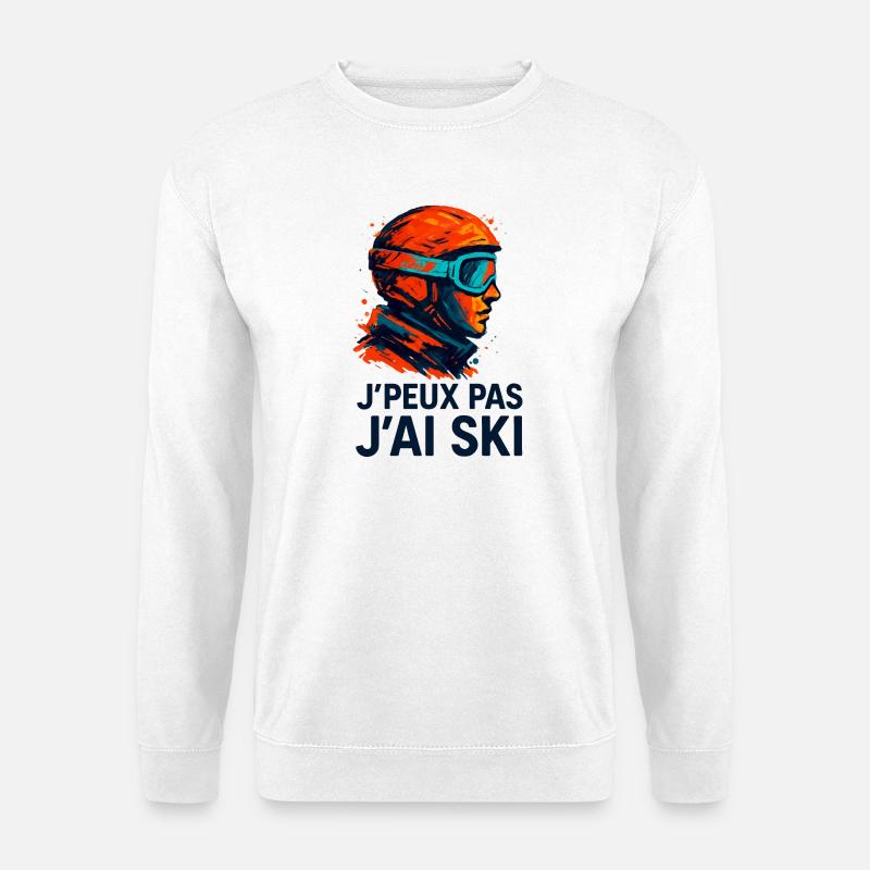 Ich kann nicht Skifahren. - Unisex Pullover - Weiß