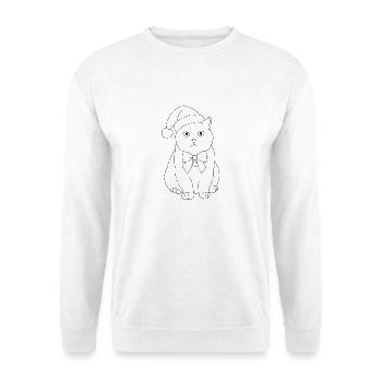 Weihnachtskatze - Unisex Pullover - Weiß - Vorne