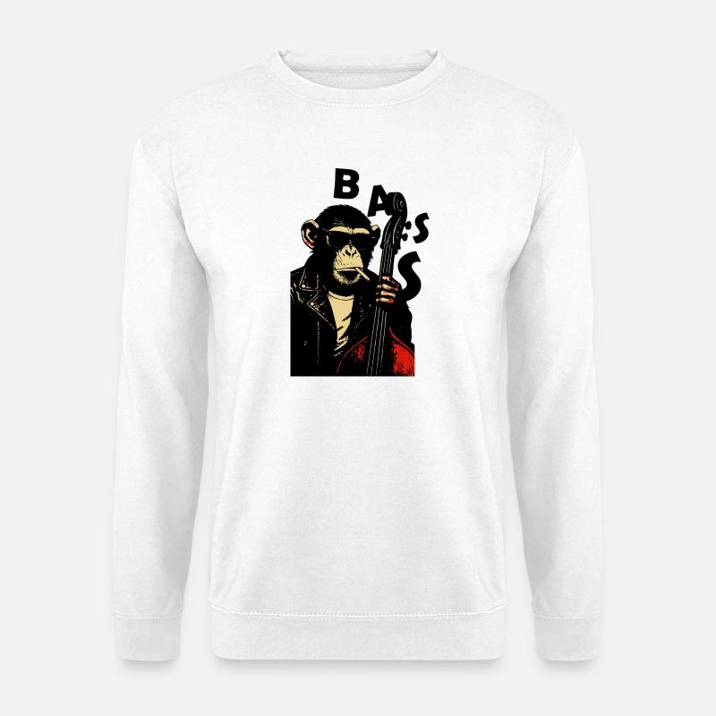 Monkey Bass Rebel - Unisex Pullover - Weiß