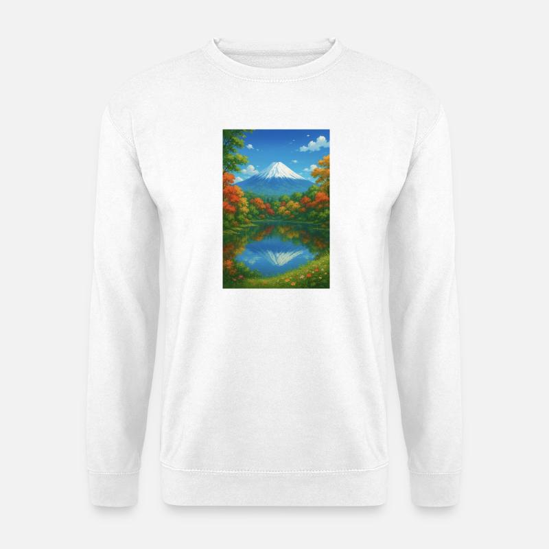 Mount Fuji Bei Herbst  - Unisex Pullover - Weiß