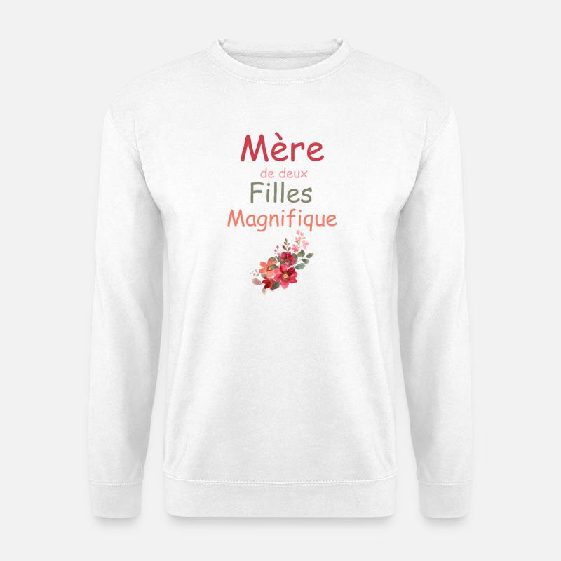 Mutter von zwei wunderschönen Töchtern - Unisex Pullover - Weiß