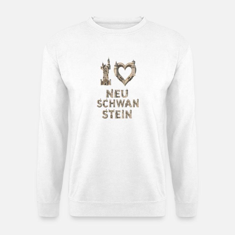 I Love Neuschwanstein – Castle Architecture - Unisex Pullover - Weiß