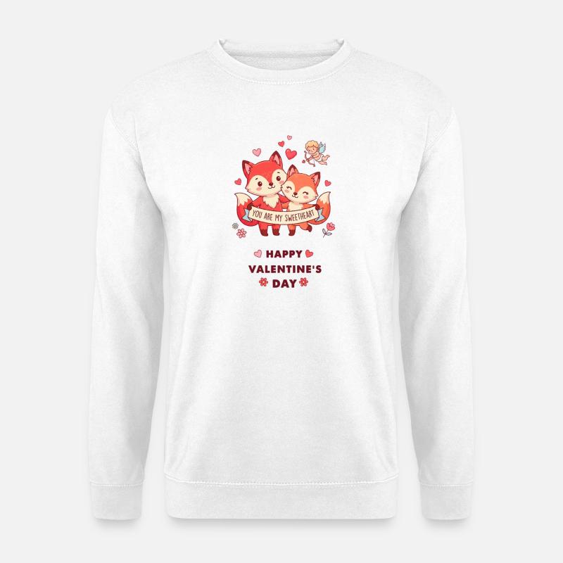Valentine's Day Foxes - Unisex Sweatshirt - white