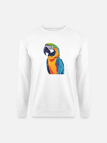 Motif d’art d’oiseau coloré en aras arc-en-ciel - Sweat-shirt Unisexe - blanc