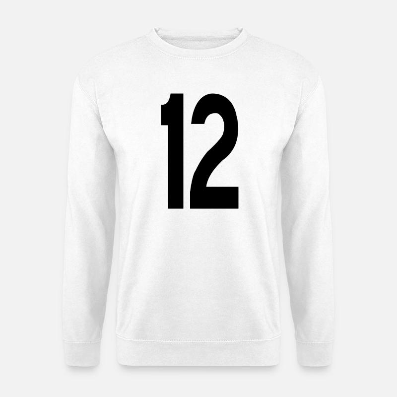 12 Nummern - Unisex Pullover - Weiß