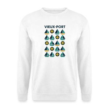 Marseille 13 Vieux-Port - Sweat-shirt Unisexe - blanc - Devant