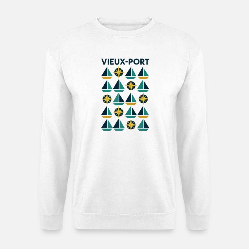 Marseille 13 Vieux-Port - Unisex Pullover - Weiß
