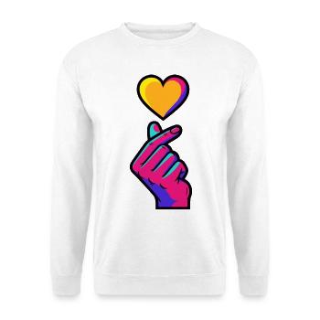 Kpop Koreanische Musik Niedliche Finger Herz Liebe Korea - Unisex Pullover - Weiß - Vorne