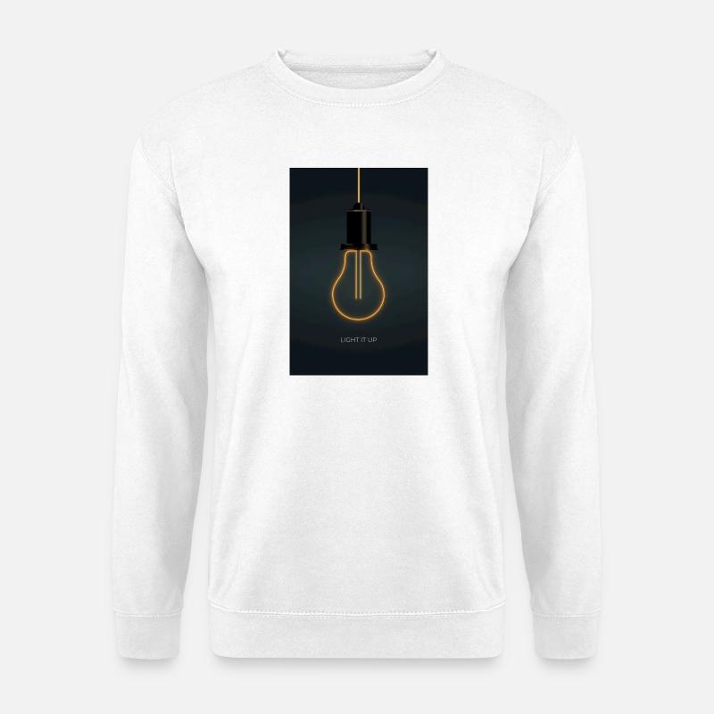 Light It Up – Neon Glühbirne Poster - Unisex Pullover - Weiß