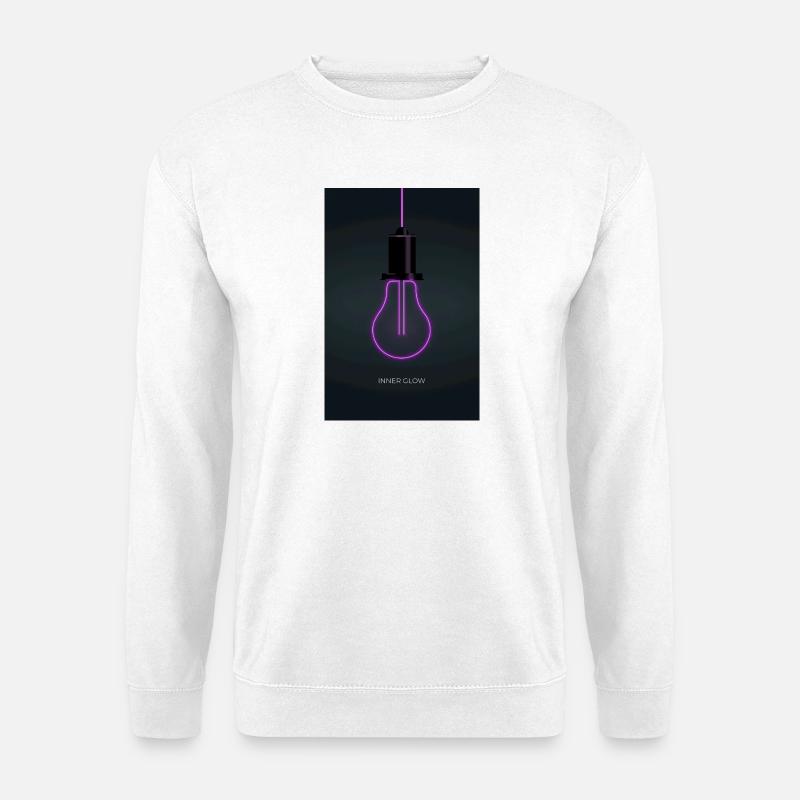 Inner Glow Neon Light Bulb Poster - Unisex Sweatshirt - white