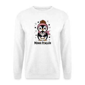 Maman Pingouin Maman Pingouin mignonne Maman avec des cœurs de bébé - Sweat-shirt Unisexe - blanc - Devant
