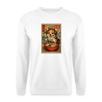Ramen Corgi Gaming Anime Japanese Noodle Bowl - Unisex Sweatshirt - white - Front